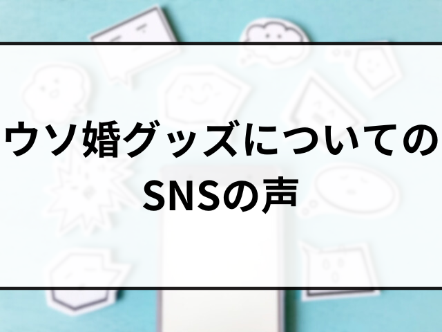 ウソ婚グッズについてのSNSの声